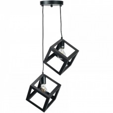 Φωτιστικό Κρεμαστό 2xE27 230V σε Ροζέτα Μαύρο 4400-2-BL